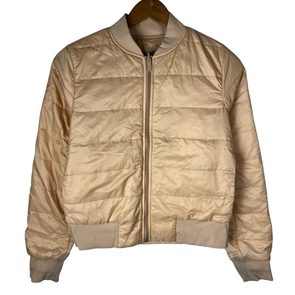 Lululemon Womens 6 Jacket Non Stop Bomber Reversible Nano Puffer Running Apricot